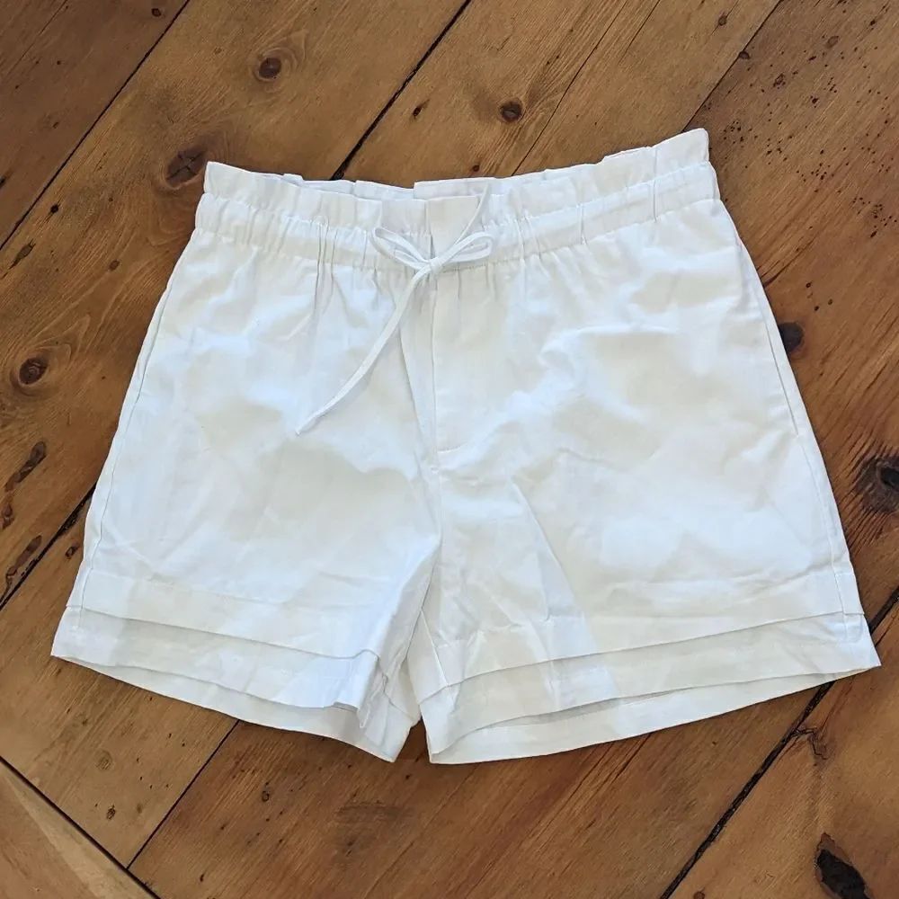 Princess Polly JUDITH SHORTS WHITE NWT cotton paperbag waist